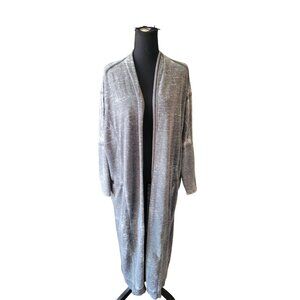 Free People Intimately Gray Long Sleeve Duster with Pockets Size S Overized Boho